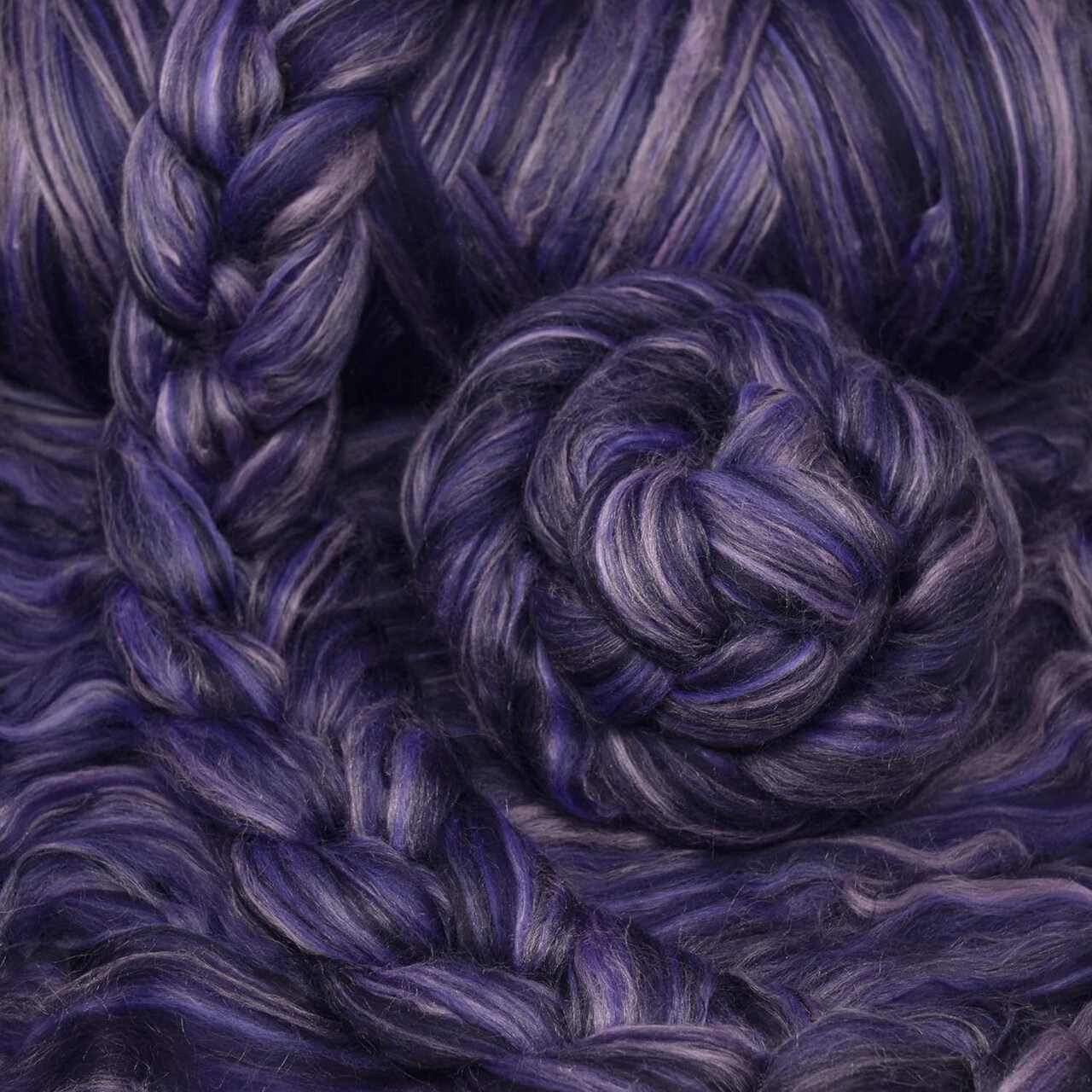 Merino Silk Luxe Tonal Designer Blend. Superfine Merino, Mulberry Silk, Tussah Silk. Top Roving for Spinning or Felting.